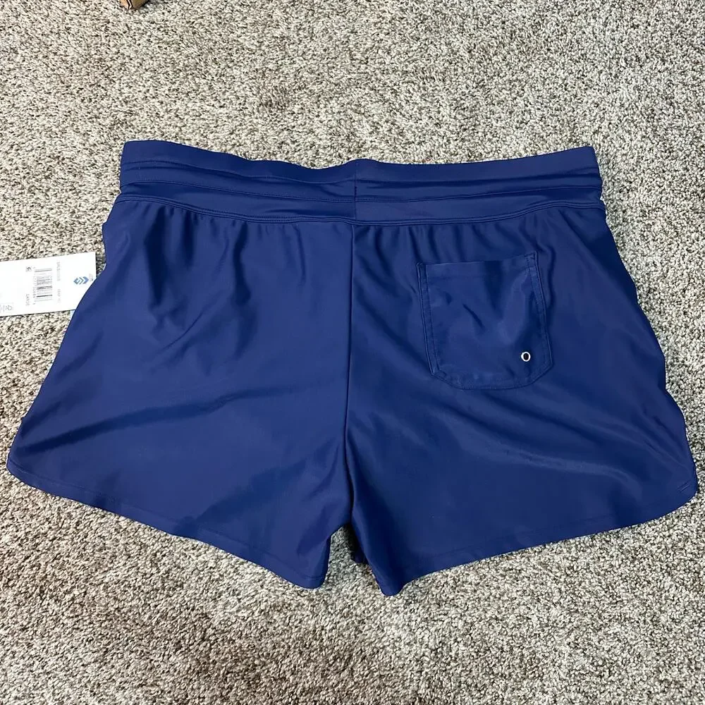 FREE COUNTRY Women's Drawstring Swim Short Size L In Marine - Picture 2 of 11